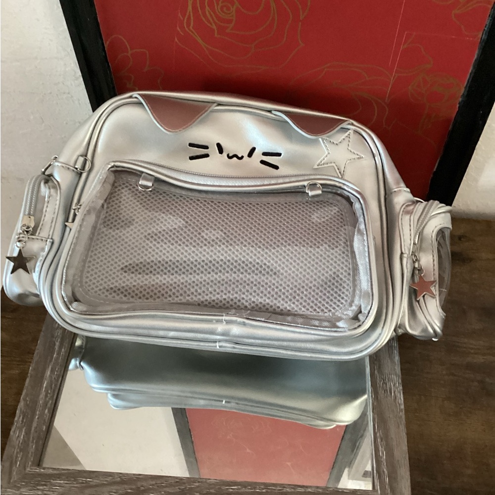 Silver Women's Bag with Star Accents